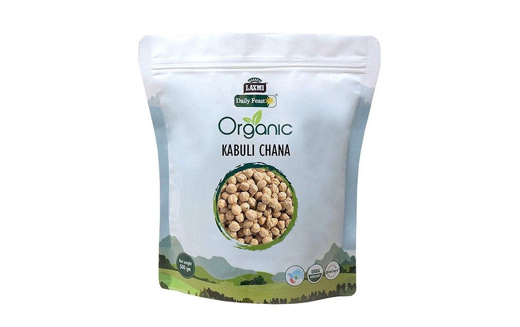 Laxmi Daily Feast Organic Kabuli Chana   Pack  500 grams